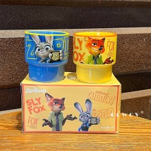 Zootopia Judy Nick Ceramic Stackable Water Cups Mu...