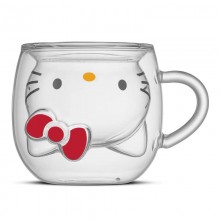 Hello kitty anime Glasses Double Wall Glass Cup
