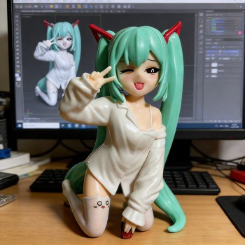 Hatsune Miku Cat ear pajamas anime Figure(OPP bag)