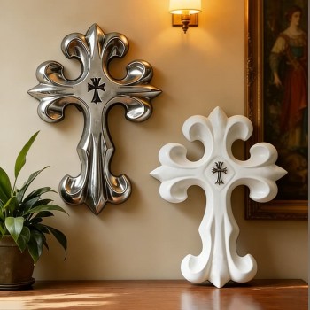 Vintage resin Cross Ornament Retro Wall Decoration