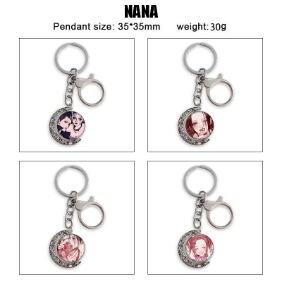 NANA Two-sided Rotatable Round Crystal Key Chain Ring