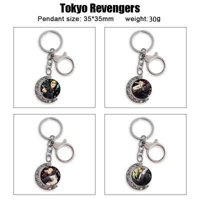 Tokyo Revengers Two-sided Rotatable Round Crystal Key Chain Ring