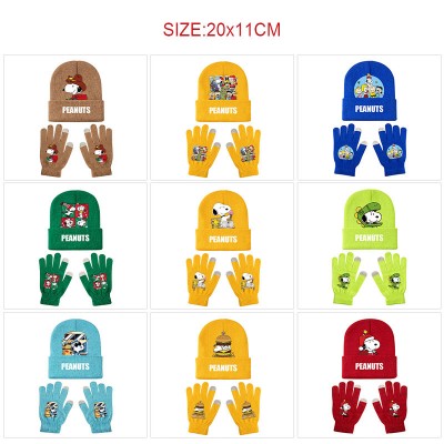 Snoopy Knitted Hat and Gloves Set