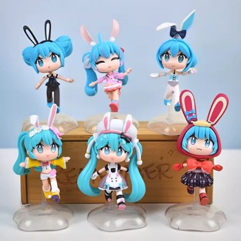 6pcs/set Hatsune Miku anime figures(OPP bag)