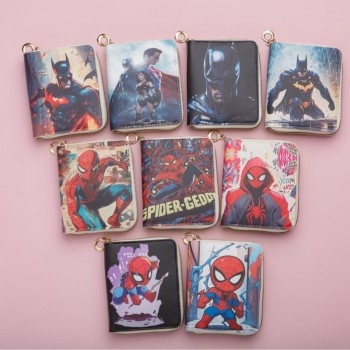Super Hero Iron Spider-man Super Man Batman zipper short wallet coin purse