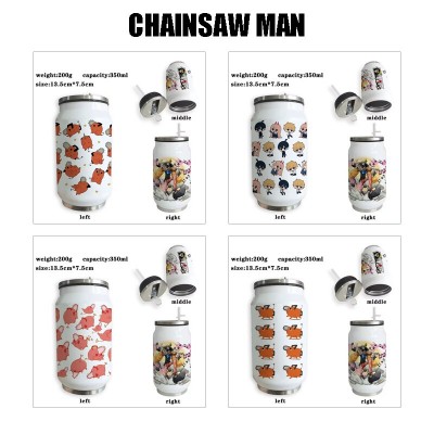 Chainsaw Man Stainless Steel Thermos Straw Cups
