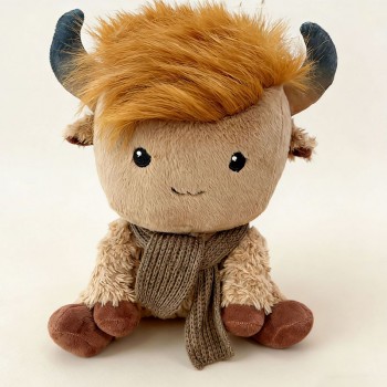 30cm Seated Scottish Highland Cow Plush Doll