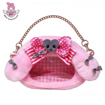 Sanrio My Melody Kuromi Mini Transparent Plush Handbag makeup bag