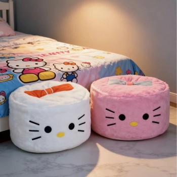 Hello Kitty anime Round Footstool Footrest Ottoman