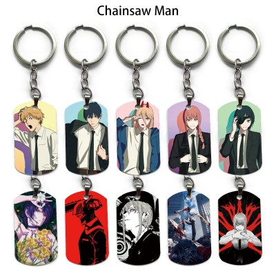 Chainsaw Man alloy two-sided pendant key chain keychains