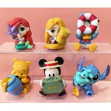 6pcs/set Stitch Winnie Pooh Donald Duck anime figu...