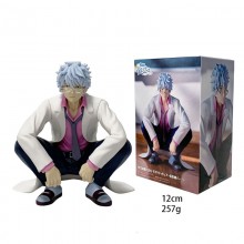 Gintama Sakata Gintoki squatting position anime fi...