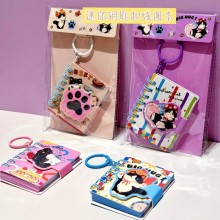 24pcs/set Black Cat mini Keychain Notebooks