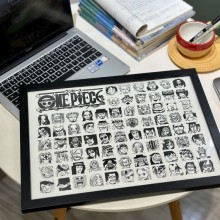 One Piece Naruto anime DIY grid painting