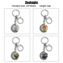 Zootopia Two-sided Rotatable Round Crystal Key Cha...