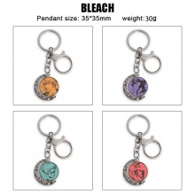 Bleach Two-sided Rotatable Round Crystal Key Chain...