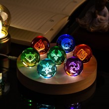 7pcs/set Genshin Impact Crystal Ball Night Light L...