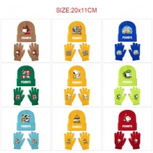 Snoopy Knitted Hat and Gloves Set