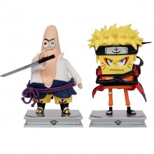 Spongebob cos Uzumaki Naruto Uchiha Sasuke anime figure