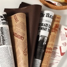200pcs Oil proof paper Newspaper Design Sandwich Food Wrapping Paper