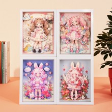 Original Cute girl 3D DIY Paper Puzzle Art Paintin...