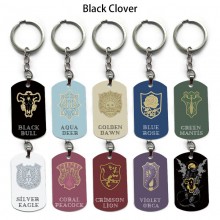 Black Clover alloy two-sided pendant key chain key...