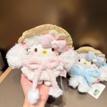 11cm Original Hello Kitty Straw Hat Furball Plush ...