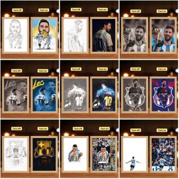 Football Messi Led Photo Frame Lamp Painting Night Lights