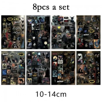 8Sheets Batman anime Poster Stickers set