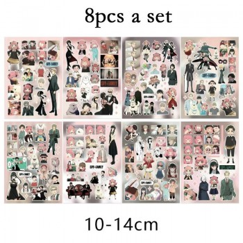 8Sheets SPY x FAMILY anime Poster Stickers set