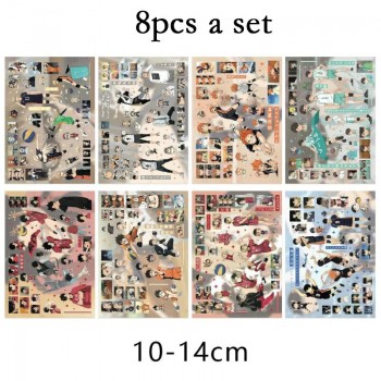 8Sheets Haikyuu anime Poster Stickers set