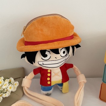 One Piece Monkey D Luffy anime Plush Crossbody Shoulder Bag