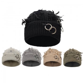 Men Women Broken Style Metal Bandhnu Knitted Hats