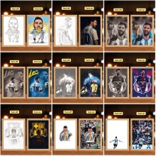 Football Messi Led Photo Frame Lamp Painting Night...
