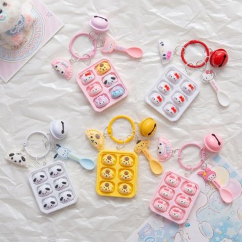 Sanrio Hello Kitty Kuromi Dumpling Plate Bento Resin Key chains