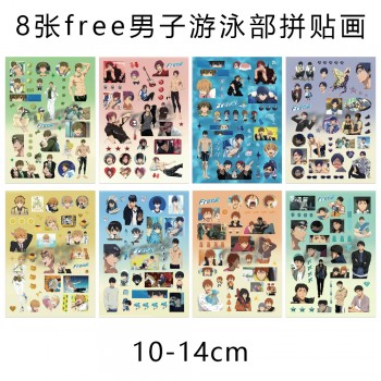 8Sheets Free! anime Poster Stickers set