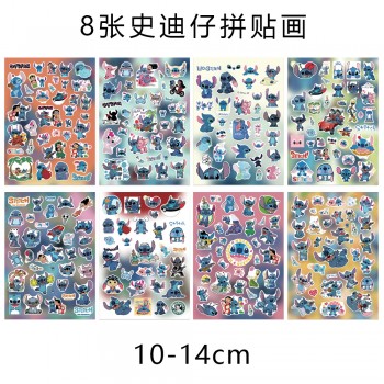 8Sheets Stitch anime Poster Stickers set