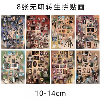 8Sheets Mushoku Tensei Jobless Reincarnation Poster Stickers set