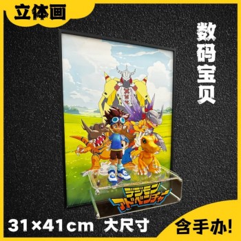 41cm Digital monster Digimon Adventure 3D figure + photo picture frame painting
