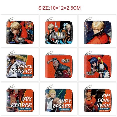 Fatal Fury game zipper long wallet purse