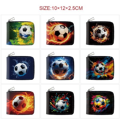 Football zipper long wallet purse