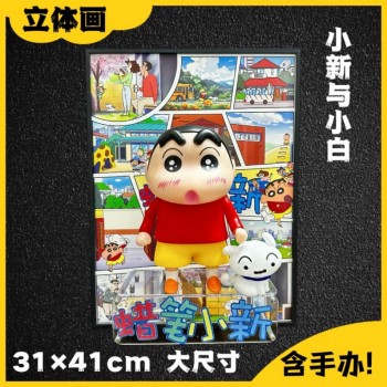 41cm Crayon Shin-chan 3D figure + photo picture frame painting