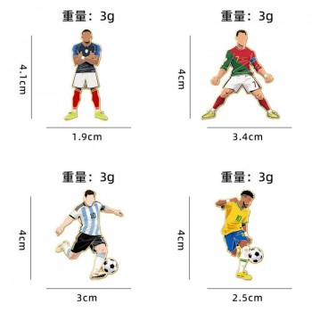 Football Messi Cristiano Ronaldo Mbappe Alloy Enamel Badges Brooch Pins