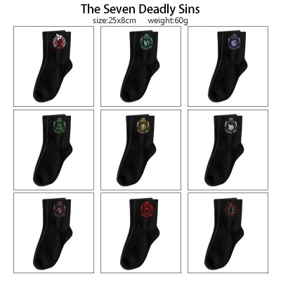 The seven deadly sins‌ anime mid length cotton socks