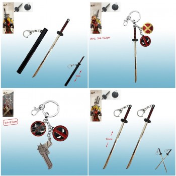 16cm Deadpool & Wolverine weapon sword knife key chain