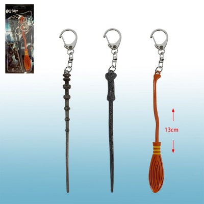3pcs/set 13cm Harry Potter alloy Magic Wand key chains