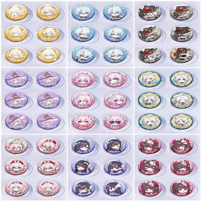 25mm Honkai Star Rail Mini Capsule Badge Brooch Beans 6pcs