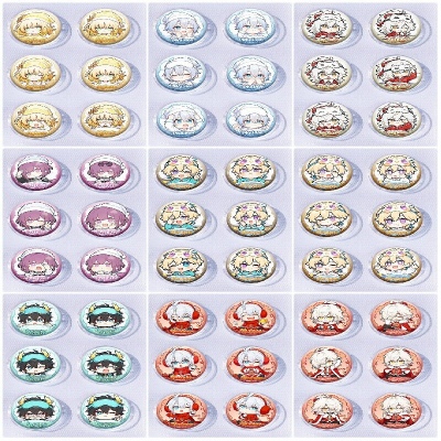 25mm Honkai Star Rail Mini Capsule Badge Brooch Beans 6pcs