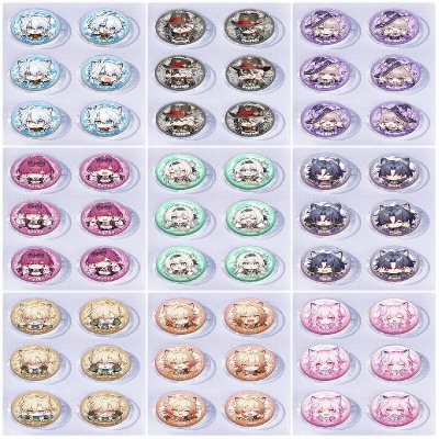 25mm Honkai Star Rail Mini Capsule Badge Brooch Beans 6pcs
