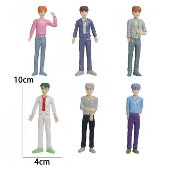 6pcs/set 10cm BTS BT21 star figures(OPP bag)